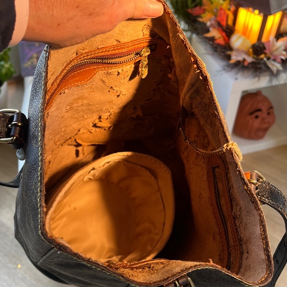 Louis Vuitton Brown and Tan Monogram Bag with Orange Scarf - Picture 8 of 10